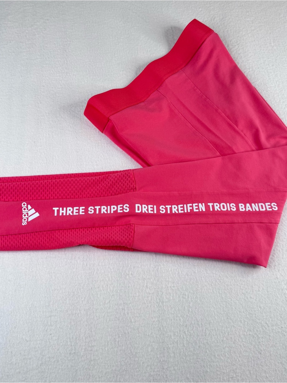 adidas Pink 'Three Stripes' Logo Leggings